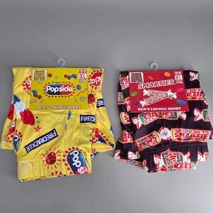 Popsicle Smarties Lounge Shorts Mens XL 2 Pack Novelty Candy Print Sleepwear New